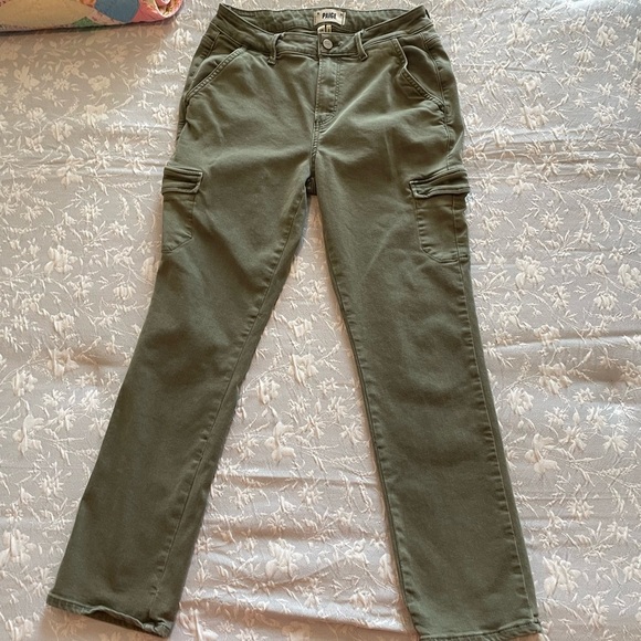 PAIGE Pants - PAIGE Sage Green Trousers cargo style pants 28